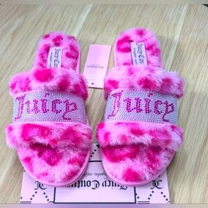 BNWT Juicy Women's (Small 5/6) Faux-Fur Slide-In Skippers